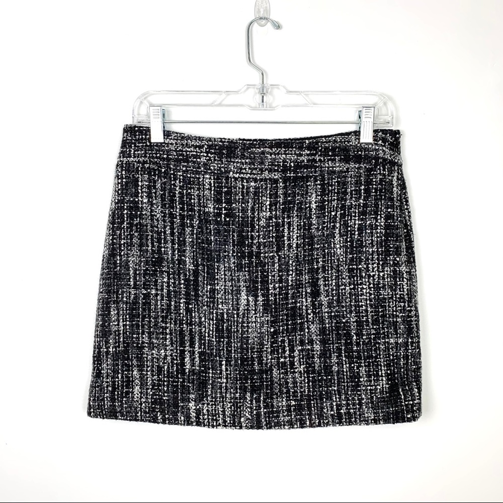 The Limited Tweed Mini Skirt Gray Black White